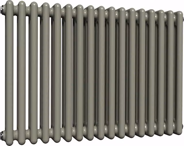 Lux Heat Horizontal 3 Column Radiator in Dark Sage, H: 78.5 cm x W: 60 cm