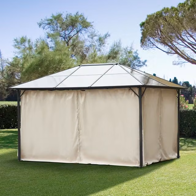 Outsunny 4 Pack Universal Gazebo Replacement Sidewalls in Beige, 302 cm