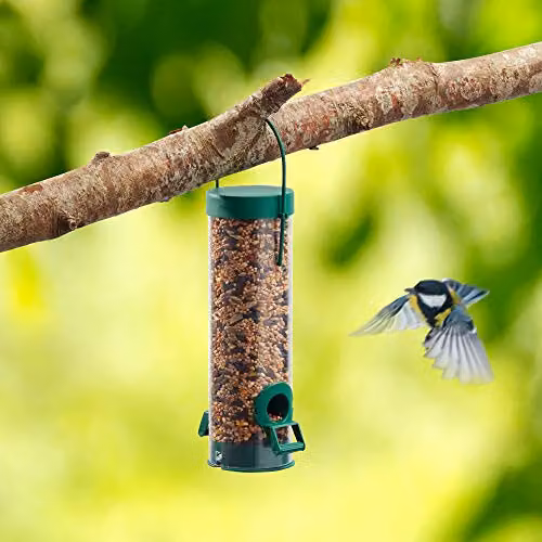 Happy Beaks 2 Port Hanging Bird Feeder Feeding Station in Green – 2