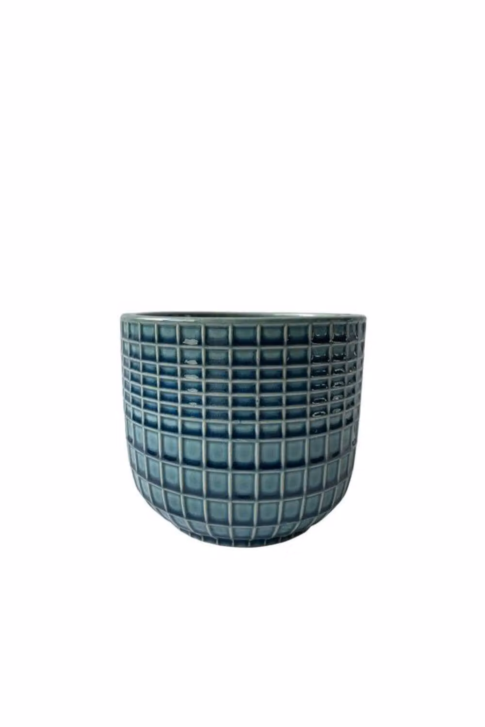 KDMD Hortus Braga Ceramic Plant Pots in Blue Green Petrol, H 7 cm x Dia 7.5 cm, 4 Pack – 2
