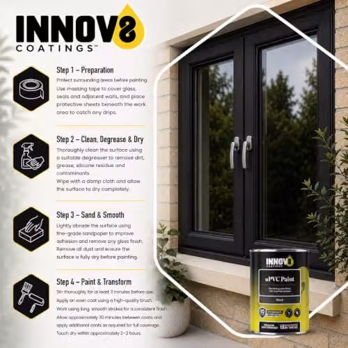 INNOV8 COATINGS uPVC Paint in Pure White with a Satin Finish, 250 ml – 3