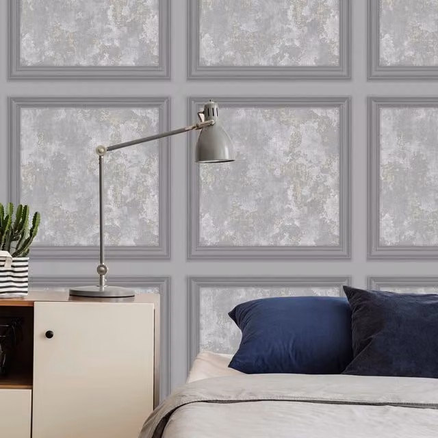 Fresco Urban Texture Abstract Modern Wallpaper in Grey