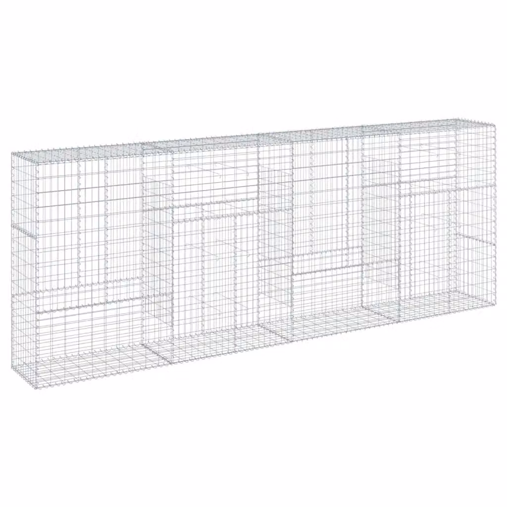 Berkfield Home Silver Galvanised Steel Gabion Basket with Cover, W/D/H: 400 x 50 x 150 cm – 2