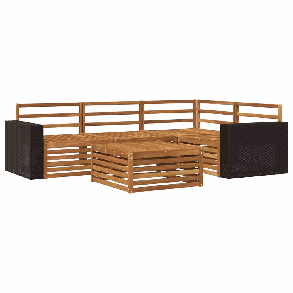 Berkfield Home 5-Piece Outdoor Sofa Set in Brown, Made from Treated Acacia Wood, W/D/H: 79 x 79 x 37 cm – 2