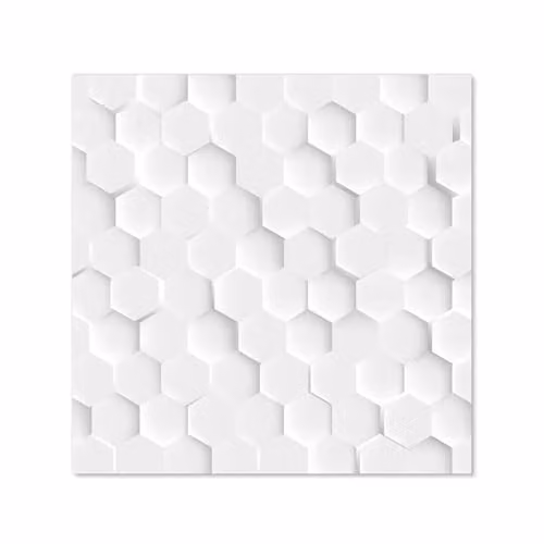 White Hexagon Toughened Glass Kitchen Splashback with Polished Edges, W 60 cm x H 60 cm – 2