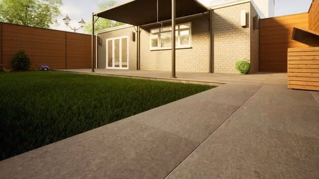PBSL Group Plain Grey Porcelain Paving, W: 900 mm, D: 600 mm, H: 20 mm