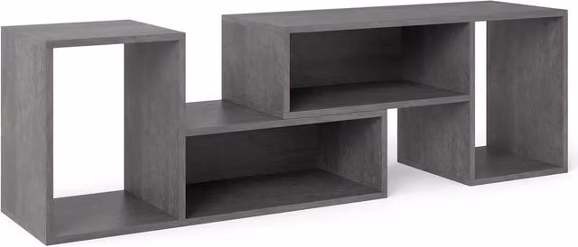 Havendro Grey 2-Piece Modern Minimalist Wood TV Entertainment Stand – 1