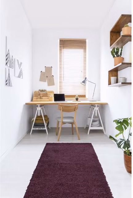 Melrose Interiors Venus Shaggy Area Rug in Purple, W: 67 cm x L: 200 cm