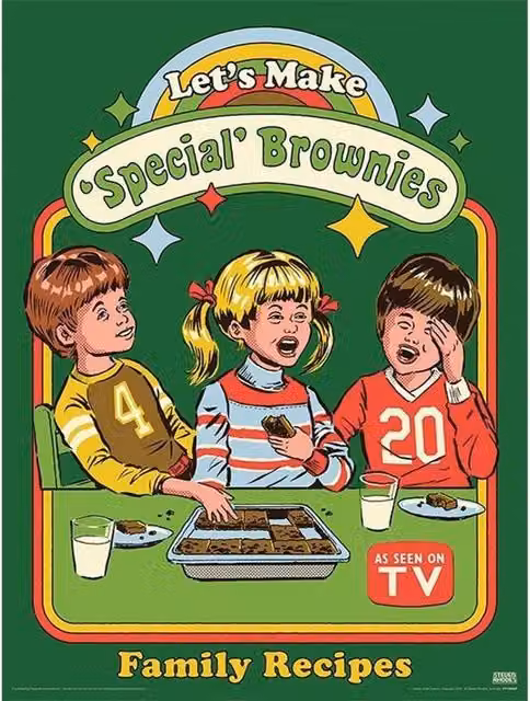 Steven Rhodes Let's Make Special Brownies Multicolour Paper Poster
