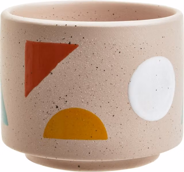 Orsina Jada Small Abstract Ceramic Tabletop Planter in Multicolour and Beige