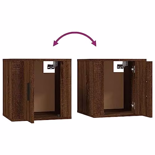 vidaXL Wall Mounted TV Cabinet in Brown Oak, W/D/H: 40 x 34.5 x 40 cm – 4