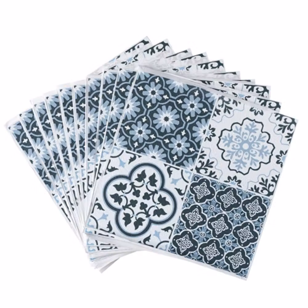FloorPops Myriad Self Adhesive Vinyl Floor Tiles, Dark Blue, Pack of 10 (0.93sqm), W/D/H: 30.48 x 30.48 x 30.48 cm – 3