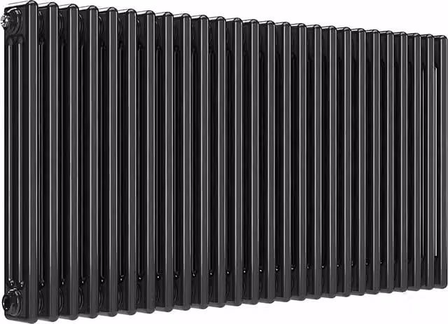 Lux Heat Horizontal Column Radiator in Black Nickel Lacquer, H: 60.0 cm x W: 119.0 cm