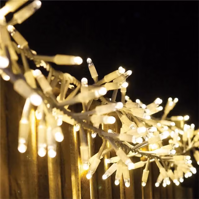 Xmas Haus Warm White LED Icicle Cluster Lights, 20m, White, IP65 Waterproof