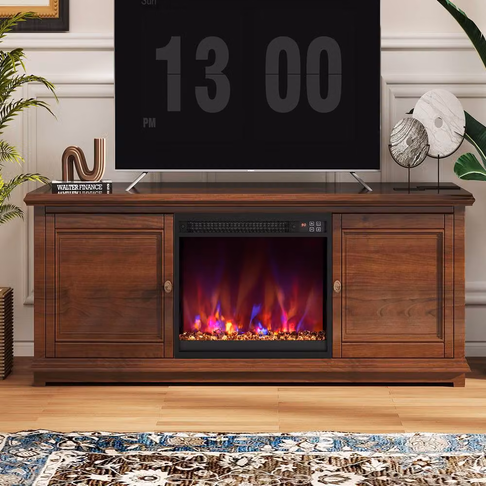 Costway 18 inch Recessed Electric Fireplace Insert 1500W Heater in Black – 4