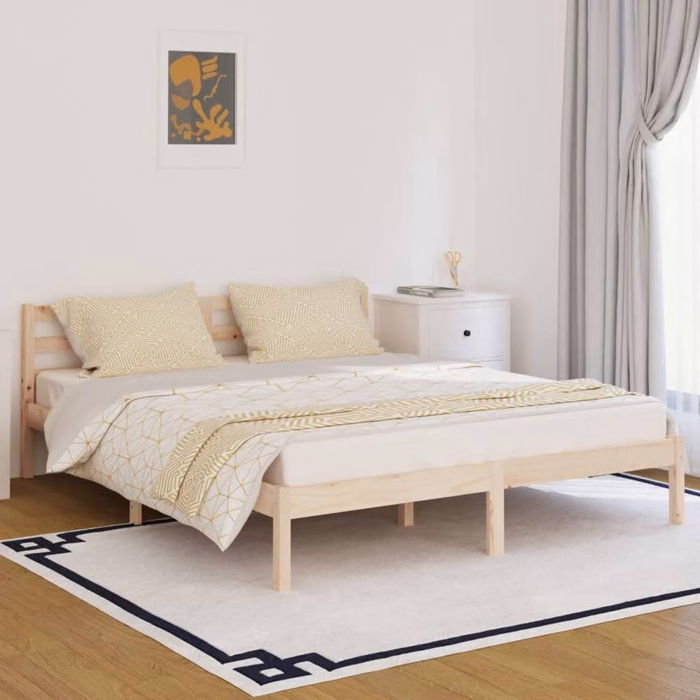 Berkfield Home Beautiful Day Bed Solid Wood Pine King Size, Brown, W: 160 cm, D: 200 cm, H: 69.5 cm – 2