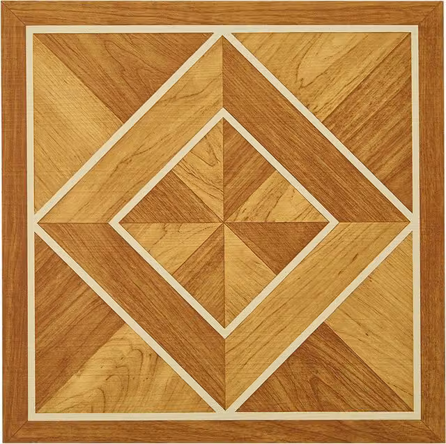 Darphe Self Adhesive PVC Floor Tile Set in Multicolour and Brown, 2.79m2