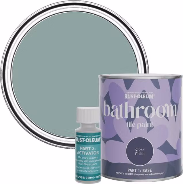 Rust-Oleum Bathroom Tile Paint in Gloss Finish, Gresham Blue, 0.75 l