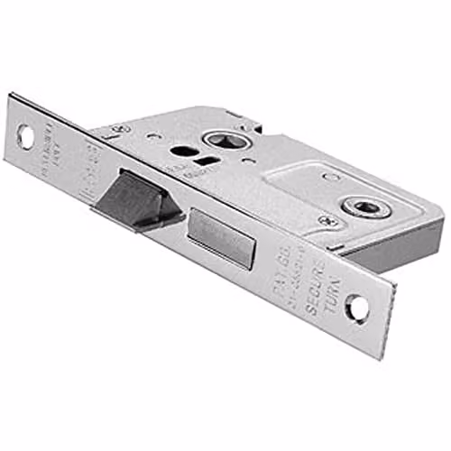 Loops Nickel Plated Silver Bathroom Door Sashlock Latch with Square Forend 76mm