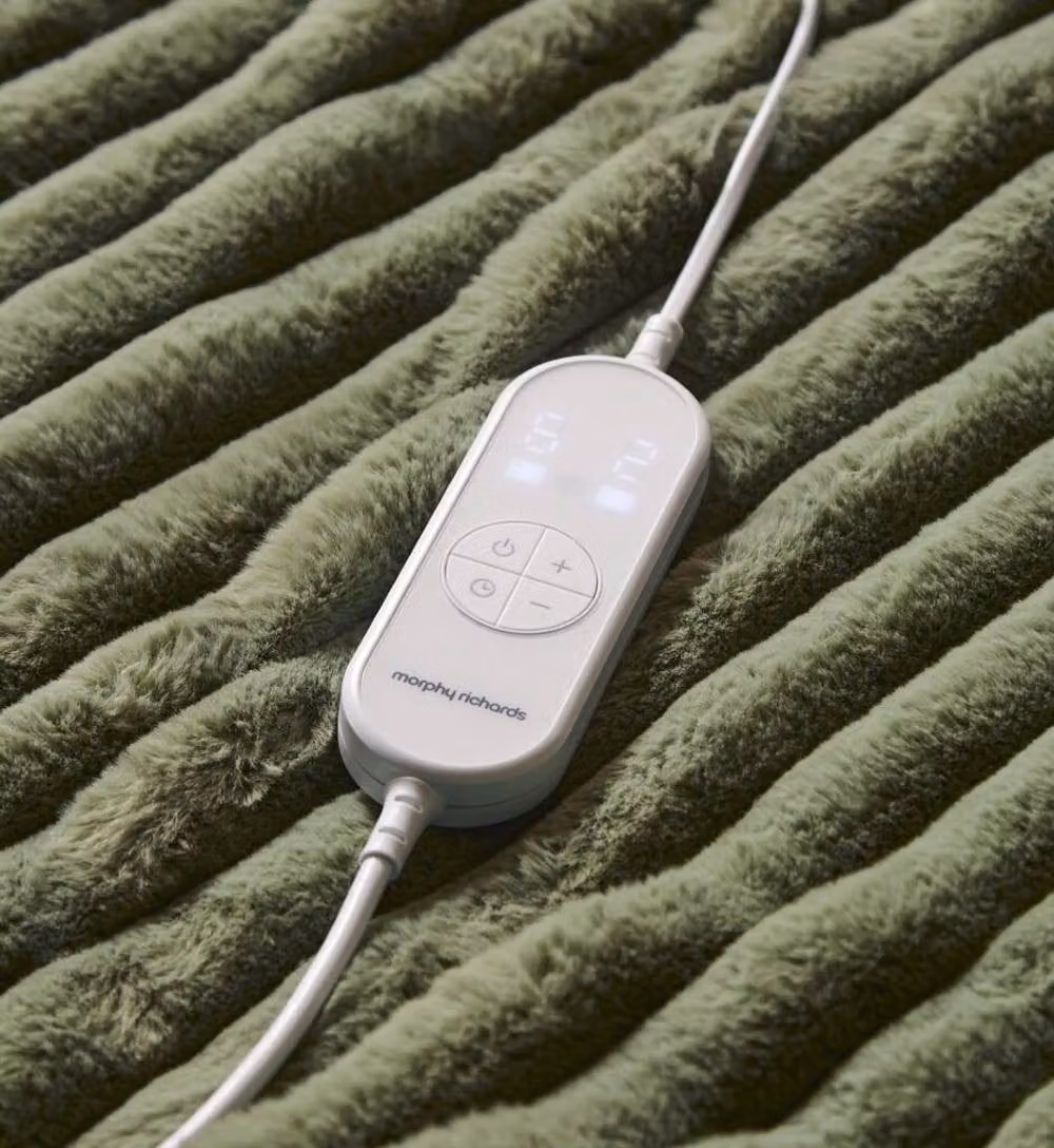 Morphy Richards EverCosy Large Luxury Striped Fleece Electric Heated Throw in Green, Double Size – 6