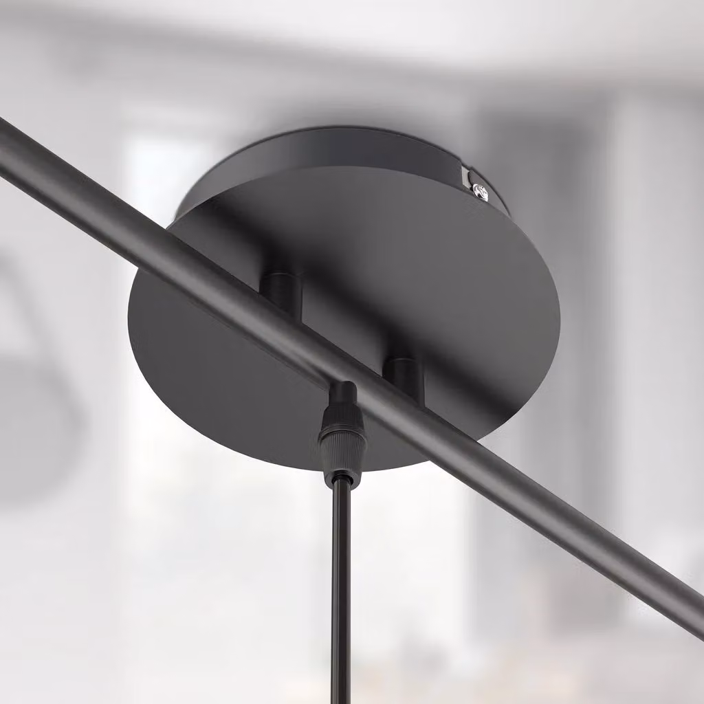 B.K.Licht Industrial Black Metal Pendant Light with 3 x E27 Sockets, H 112 cm x W 70 cm – 6