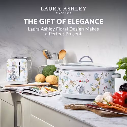 Laura Ashley Elveden Slow Cooker, 6.5L, White and Multicolour – 2