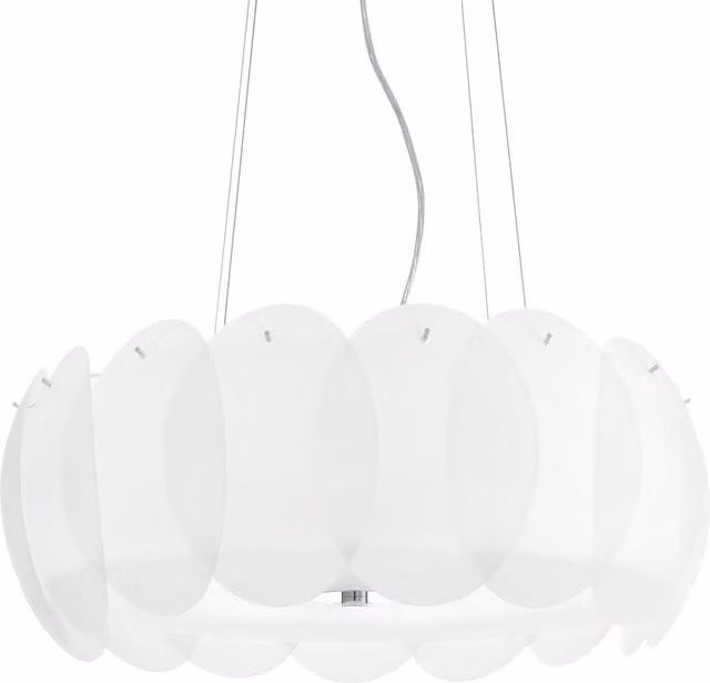 Ideal Lux Ovalino 8 Light White Glass Ceiling Pendant