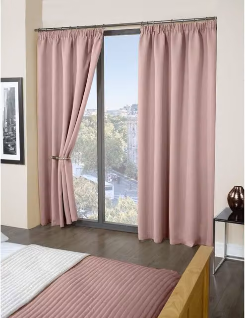 Emma Barclay Pink Thermal Blackout Eyelet Curtains