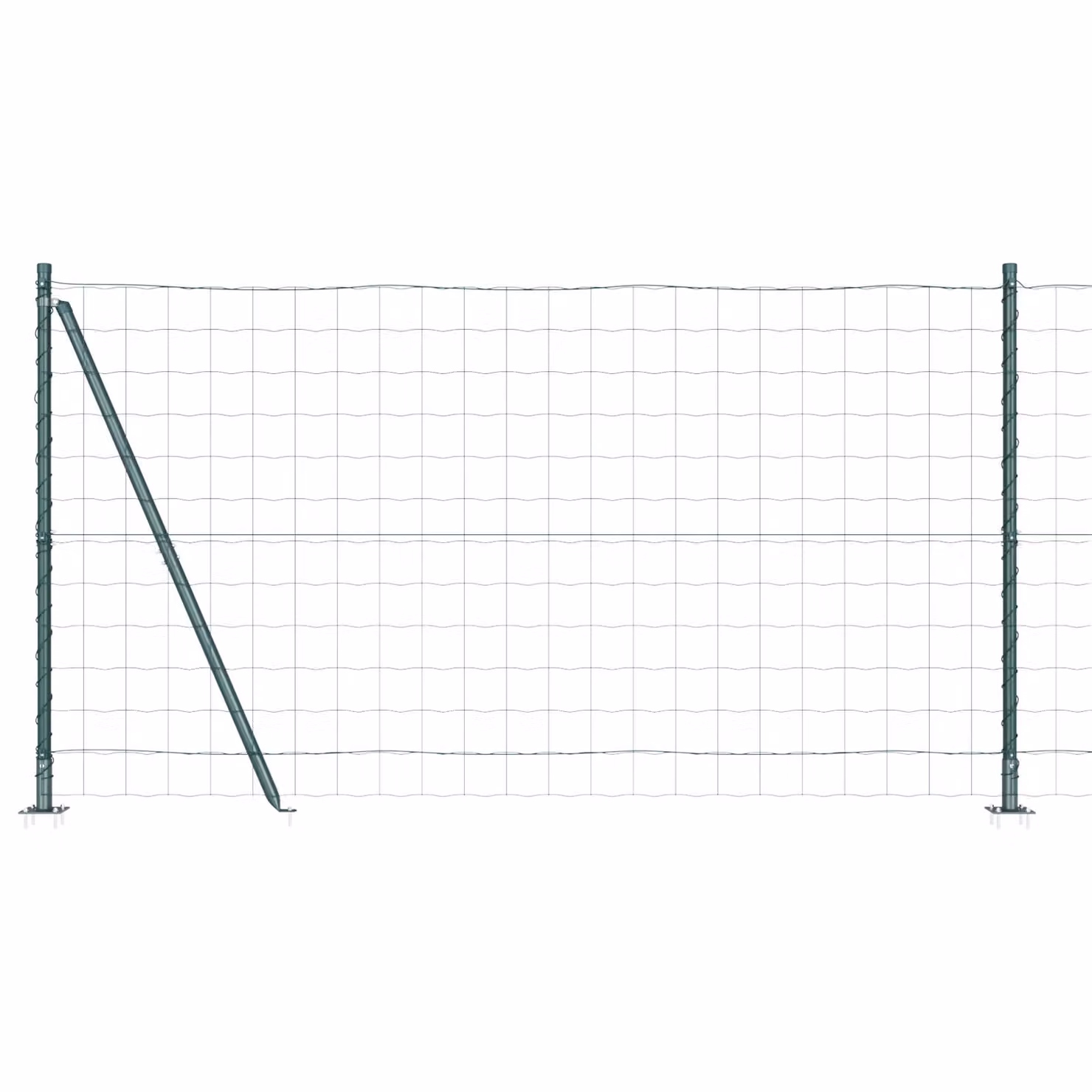 Berkfield Home Euro Fence with 7 Flanged Posts, Galvanised Steel, Silver, W: 10 m, H: 1.2 m – 1