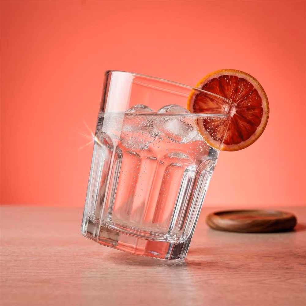 Argon Tableware Geometric Panelled Glass Tumblers, 285ml, Pack of 6, Transparent – 4
