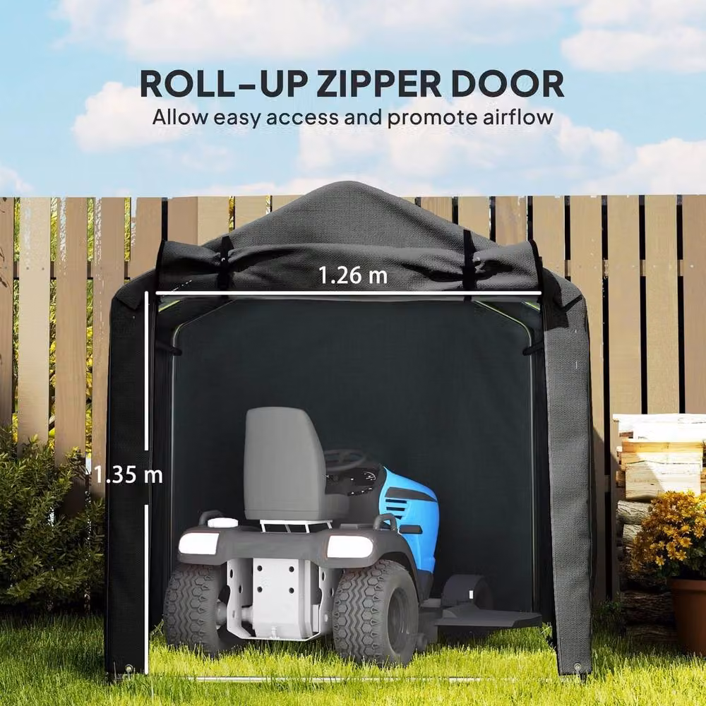 EONLION Garden Tool Storage Shed with Door in Black, W/D/H: 100 x 100 x 157 cm – 3