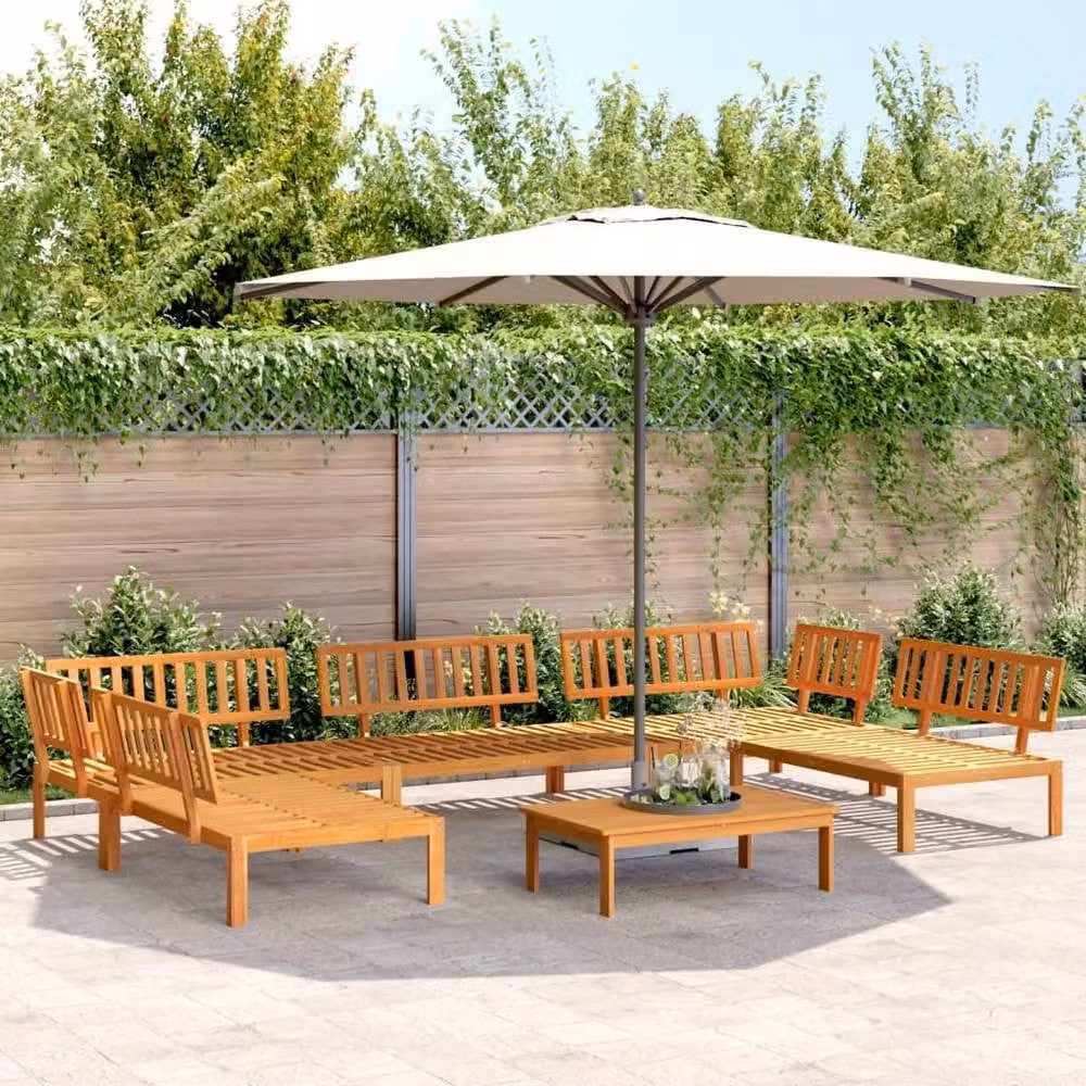 Berkfield Home Beautiful 6 Piece Garden Pallet Sofa Set in Brown Solid Acacia Wood – 1
