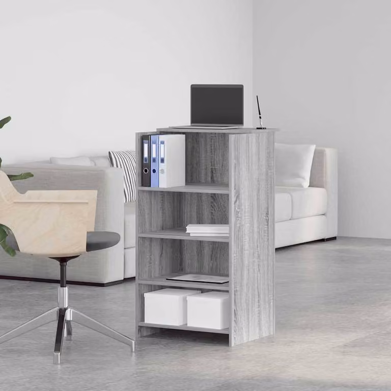 Berkfield Home Reception Desk in Grey Sonoma, W/D/H: 55 x 50 x 103.5 cm