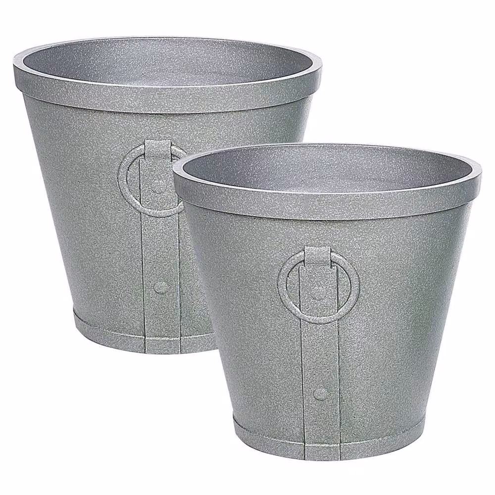 Wyld and Coco Grey Fibre Clay Planter Tub, 37 cm – 2