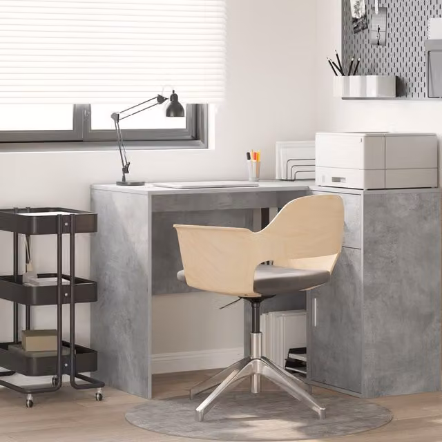 Berkfield Home Modern Writing Desk in Grey Wood Composite – 1