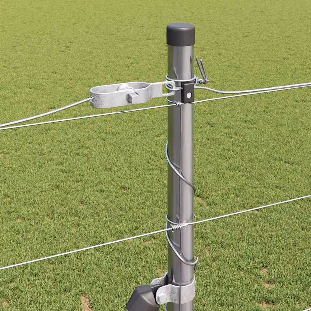 Berkfield Home Field Fence Galvanised Steel in Silver, H: 160 cm, W: 25 m – 3