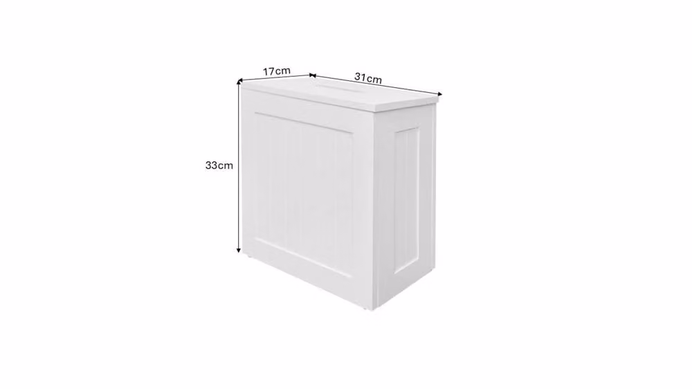 SAXONY Modern White Wooden Freestanding Bathroom and Bedroom Storage Unit with Hinged Doors W/D/H: 33.0 x 17.0 x 31.0 cm – 2