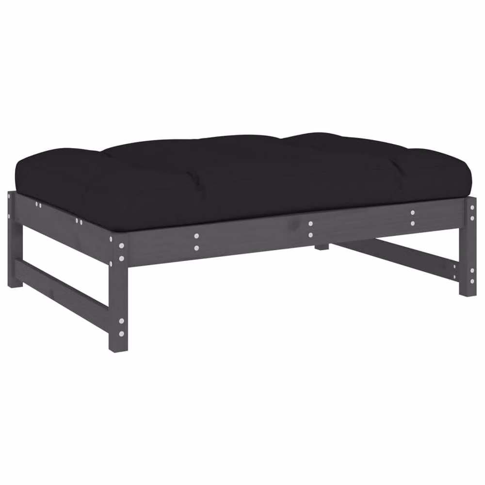 Berkfield Home Beautiful Garden Footstool in Grey Solid Pine Wood W/D/H: 120 x 80 x 30 cm – 3