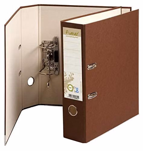 Exacompta Prem'Touch Forever A4 Lever Arch File, Chocolate Brown, 80 mm Spine – 4