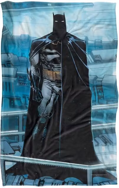 Warner Bros. Batman Batcave Silhouette Super Soft Silky Touch Throw Blanket, Large, Multicolour – 1