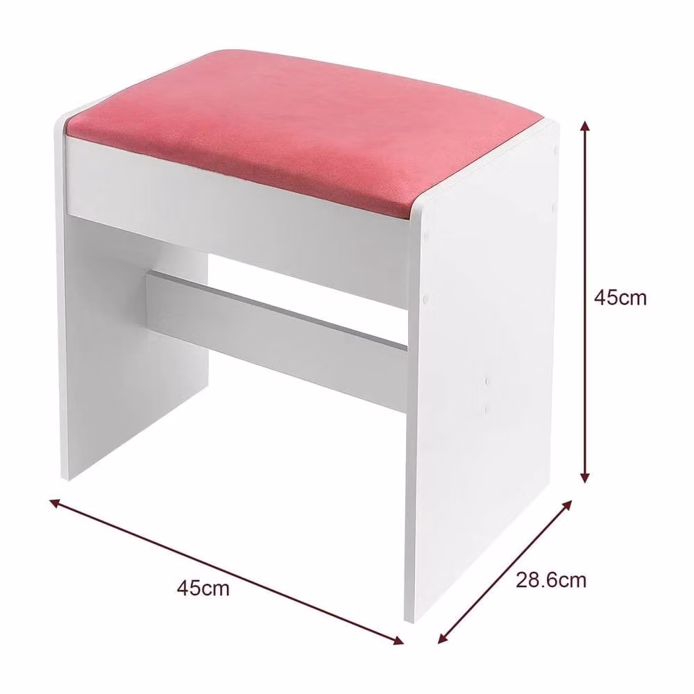 Havendro Padded Dressing Stool in White – 1