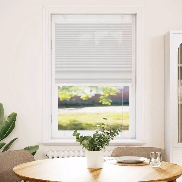 Berkfield Home Single Pleat Fabric Blind in Light Grey, W: 80 cm, H: 150 cm