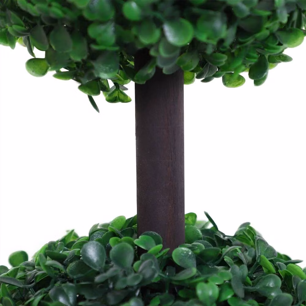 NESTLUNE 2 Piece Artificial Green Boxwood Three Balls Tree, H 100 cm x W 15 cm x D 15 cm – 4