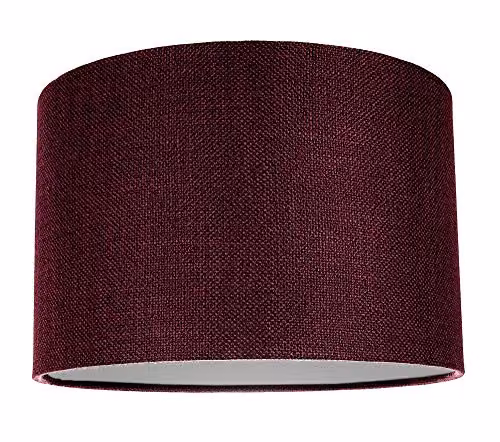 Happy Homewares Modern Purple Fabric and Metal Cylinder Drum Lampshade, Diameter: 30.48 cm – 1