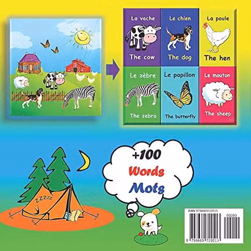 Maher Ben My First Bilingual Book Animals English-French Multicolour Paper Childrens Book – 2