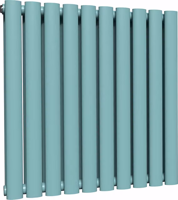 Lux Heat Oval Horizontal Double Steel Radiator in Caribbean Sea, W: 600 mm x H: 540 mm