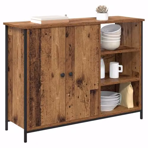 vidaXL Modern Sideboard in Old Wood Brown, Engineered Wood, W/D/H: 100 x 33 x 75 cm