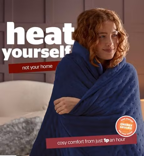 Silentnight Comfort Control Heated Throw Blanket, Navy Blue Fleece Electric Overblanket, W/D/H: 120 x 160 cm – 6
