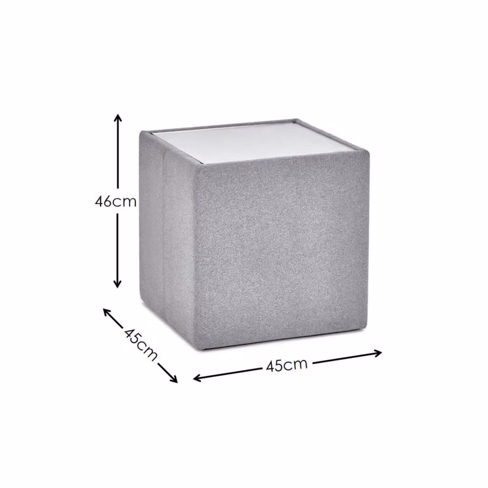 Cheshire Rovira Stylish Lamp Table in Platinum and Grey with Glass Top W/D/H: 46.0 x 45.0 x 46.0 cm – 2