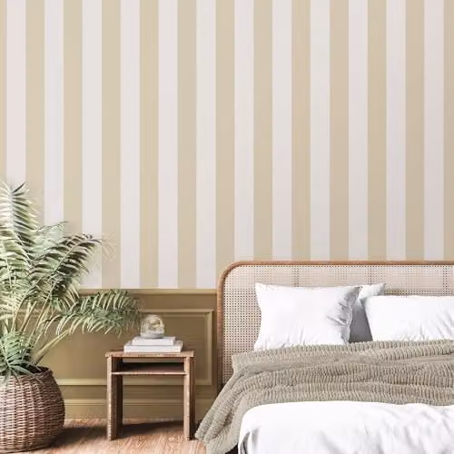 Fine Decor Juliette Striped Abstract Washable Wallpaper, Beige – 2